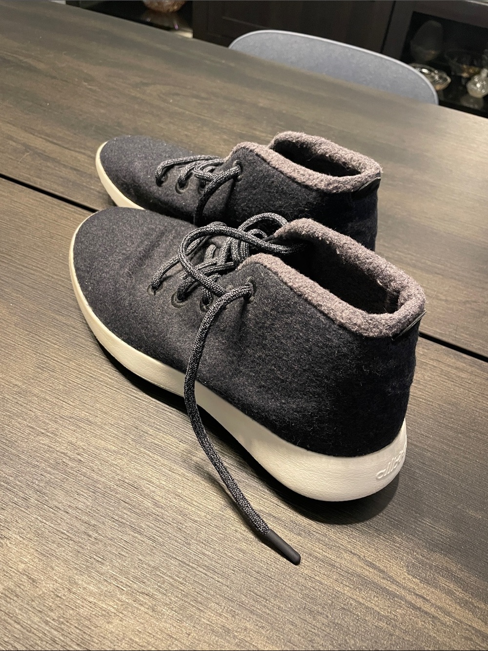 allbirds Black Wool Ankle Booties with White Sole